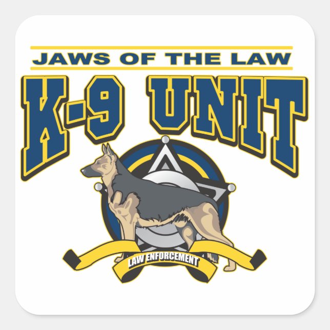 Police K-9 Unit Square Sticker (Front)