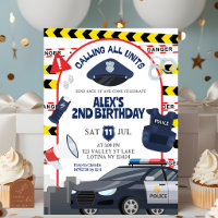 Police kid's birthday invitation