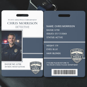 Police Law Enforcement Photo ID Card Badge