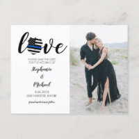 Police Law Enforcement Photo Wedding Save Date
