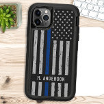 Police Law Enforcement Thin Blue Line<br><div class="desc">Thin Blue Line iPhone case - American flag in Police Flag colours, distressed design . Personalize with Officer's name. This personalized police otter box phone case is perfect for all policeman, law enforcement and police departments. COPYRIGHT © 2020 Judy Burrows, Black Dog Art - All Rights Reserved. Police Law Enforcement...</div>