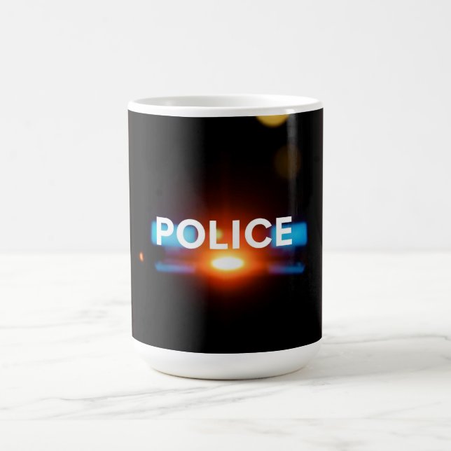 Police Lights – Flashing Emergency Night Design Coffee Mug (Center)