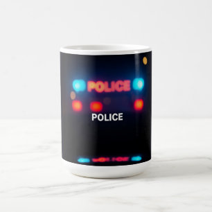 Police Lights – Flashing Emergency Night Design Coffee Mug