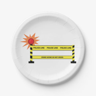 Police Line Crime Scene Do Not Cross Paper Plate
