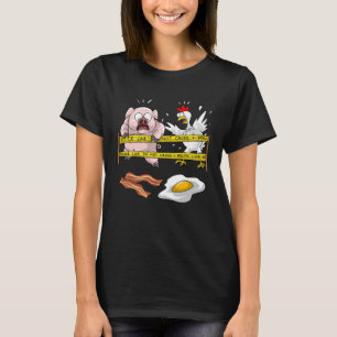Police Line Do Not Cross Fast Food Pig Chicken Cop T-Shirt