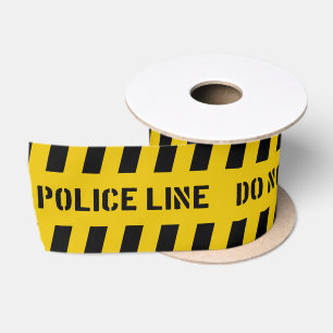 Police Line Do not Cross Murder Mystery Yellow Satin Ribbon