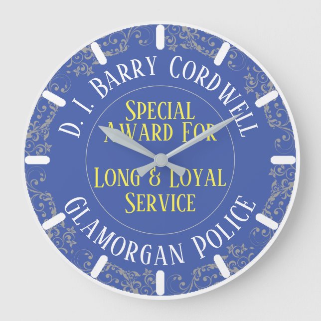 Police Loyal Service Award Large Clock (Front)
