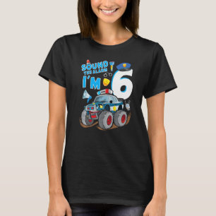 Police Monster Car 6th Birthday Boy Cop Policeman T-Shirt