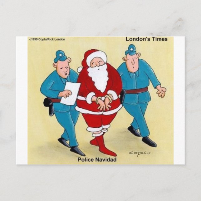 Police Navidad Funny Christmas Gifts & Tees Holiday Postcard (Front)
