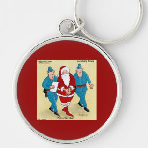 Police Navidad: Santa's Been Very Bad Keychain