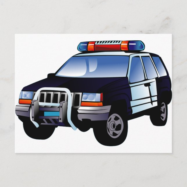 Police Office Design Car Digital Art Destiny Postcard (Front)