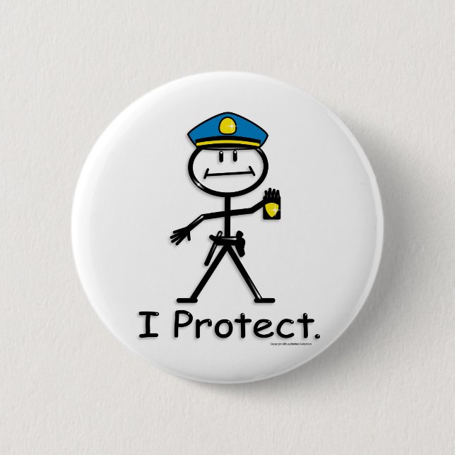 Police Officer 2 Inch Round Button (Front)