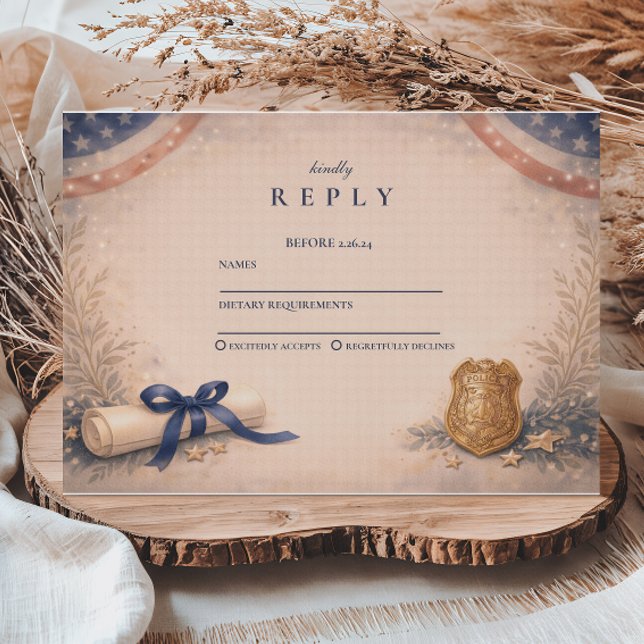 Police Officer Academy Milestone Graduation RSVP Card (Creator Uploaded)