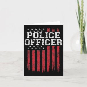 Police Officer American Flag Usa Patriot Patriotic Card