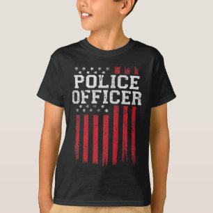 Police Officer American Flag Usa Patriot Patriotic T-Shirt