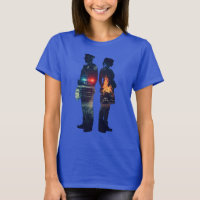 Police Officer and Nurse Couple Silhouette