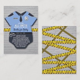 Police Officer Baby Shower Book Request Enclosure Card