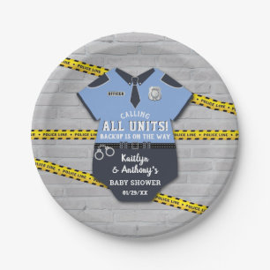 Police Officer Baby Shower Paper Plate