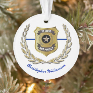 Police Officer Badge Personalized Ornament