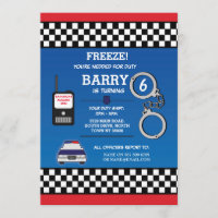 Police officer Birthday Party Detective Invite
