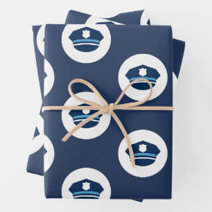 Police Officer Cap Wrapping Paper Sheet