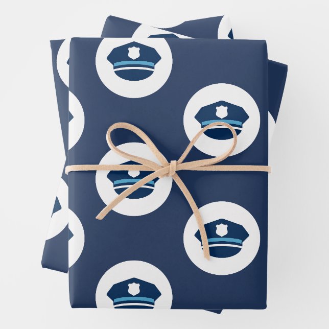Police Officer Cap Wrapping Paper Sheet (In situ)