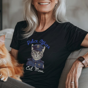 Police Officer Cat Mom Tshirt