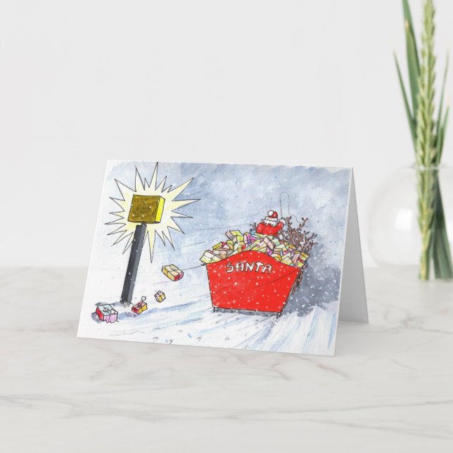 Police Officer Christmas Card 'Speeding Santa' (Front)