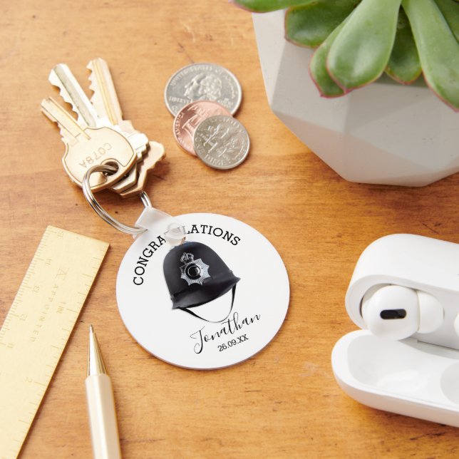 Police Officer Congratulations Keychain (Desk)