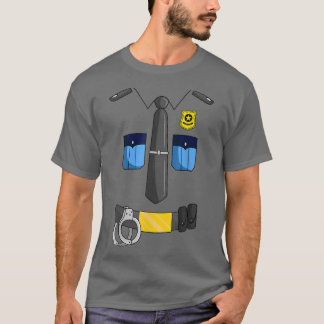 Police Officer Costume Policeman Cop Sheriff Hallo T-Shirt