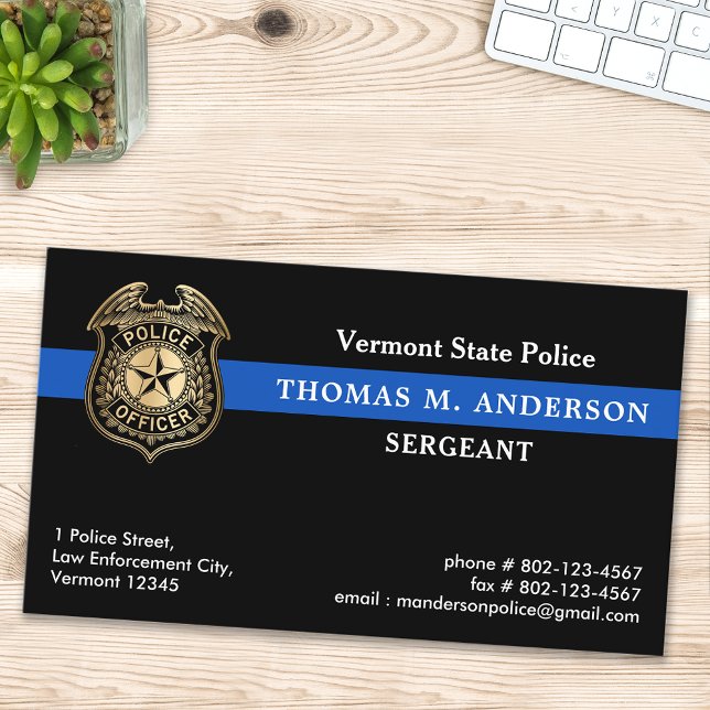 Police Officer Custom Logo Emblem Law Enforcement Business Card (Creator Uploaded)