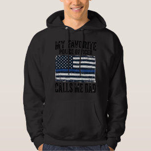 Police Officer Dad Thin Blue Line Vintage Vector D Hoodie