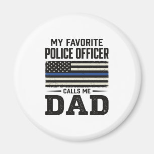 Police Officer Dad Vintage Flag Shirt Design_1 Magnet