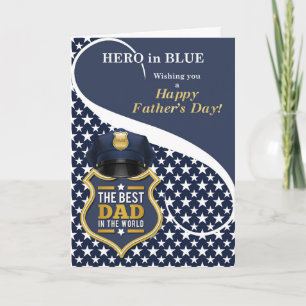 Police Officer Father's Day Best Dad in the World Holiday Card