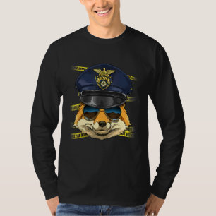 Police Officer Fox PD Cop Crime Scene Wild Animal T-Shirt