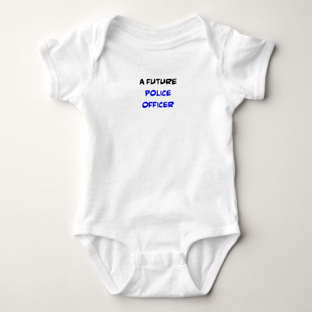 police officer, future baby bodysuit (Front)