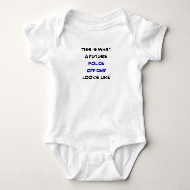 police officer, future baby bodysuit (Front)