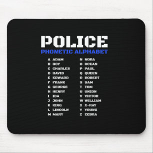 Police Officer Gift Phonetic Alphabet Mouse Pad