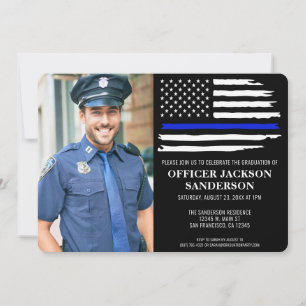 Police Officer Graduation Law Enforcement Photo Invitation