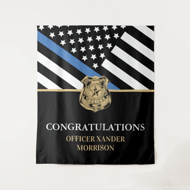 Police Officer Graduation Law Enforcement Tapestry (Front)