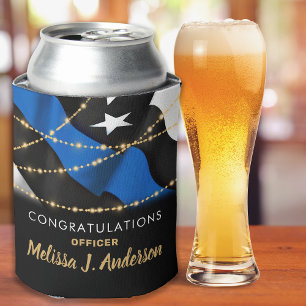 Police Officer Graduation Party Thin Blue line Can Cooler