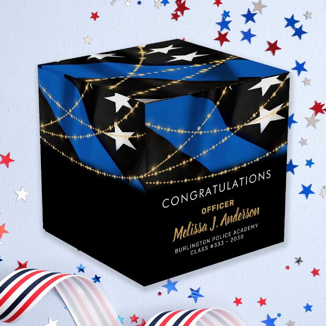 Police Officer Graduation Thin Blue Line Party Favor Box (Creator Uploaded)