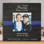 Police Officer Hero Dad Fathers Day Photo Plaque<br><div class="desc">"Some Heroes Wear Capes, Mine Wears a Badge"! Surprise your favourite police officer and dad with this super sweet personalized police dad photo plaque this fathers day. Personalize with your favourite photo, message and name. Visit our collection for the best fathers day gifts for police dads and police fathers day...</div>
