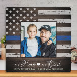 Police Officer Hero Dad Personalized Photo Plaque<br><div class="desc">"My Hero ❤️ My Dad"! Surprise your favourite police officer and dad with this super sweet personalized police dad photo plaque this fathers day. Personalize with your favourite photo, message and name. Visit our collection for the best police dad fathers day gifts and police fathers day gifts from kids ....</div>