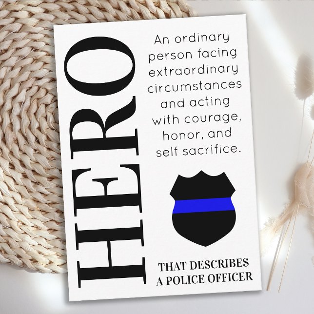 Police Officer Hero Thin Blue Line Personalized Thank You Card (Creator Uploaded)