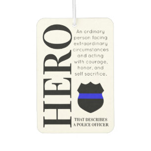 Police Officer Hero Thin Blue Line Thank You Air Freshener