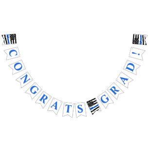 Police Officer Law Enforcement Congrats Grad  Bunting Flags