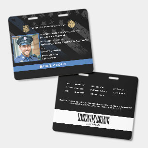 Police Officer Law Enforcement Employee ID Badge