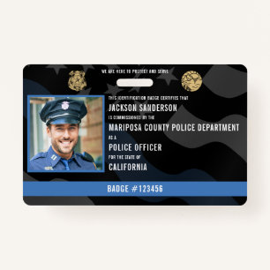 Police Officer Law Enforcement Employee Photo ID Badge