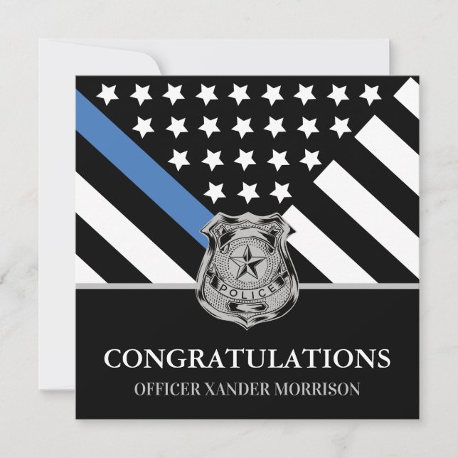 Police Officer Law Enforcement Graduation Card (Front)
